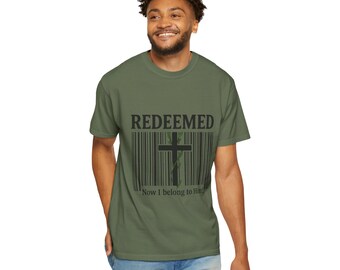 Cross barcode Redeemed T-shirt "Now I belong to Him" ™