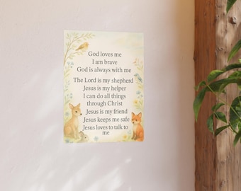 Christian Affirmation Nursery Poster | Satin and Archival Matte Posters