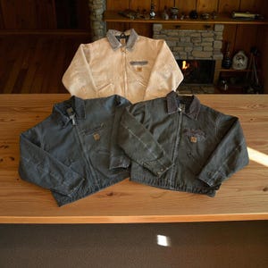 Retro Carhartt J97 Black Khaki Grey Work Jacket Vintage - Streetwear