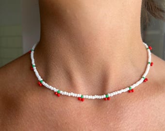Collana di perline con ciliegie | Disponibile in vari colori