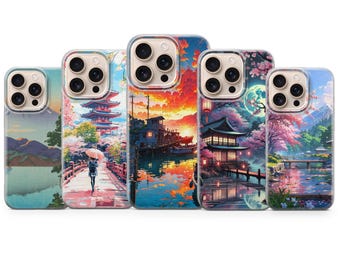 Japanese Landscape Phone Case Japan Vibes Cover for iPhone 17, 17Air, 16, 15, 14, 13, 12, Samsung S25, S24, S23Fe, A16, A56, Pixel 10Pro, 9A