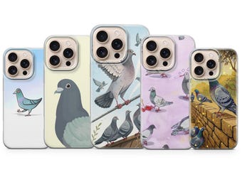Pigeon Phone Case Funny Bird Cover for iPhone 17, 16, 15, 14, 13, 12, Samsung S25, S24, S23, S22, A56, A16, Google Pixel 10, 9A, 8, 7, 6