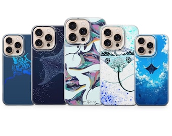 Mantarochen Handyhülle Stingray Aquatic Cover für iPhone 17 Pro Max, 16e, 15, 14, 13 & Samsung S25 Ultra, S24 FE, A56, A16, Pixel 10XL