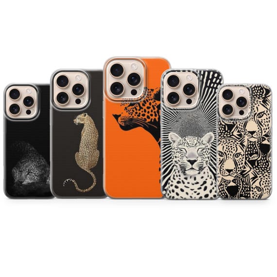 Leopard Phone Case Cheetah Cover for iPhone 17, 16, 15, 14, 13, 12, Samsung S25, S24, S23, S22, A56, A16, Google Pixel 10, 9A, 8, 7, 6