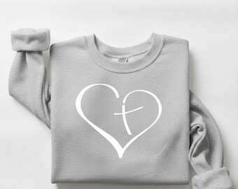 Bluza z nadrukiem Krzyża Serca Jezusa Chrystusa | Projekt wiary chrześcijańskiej
