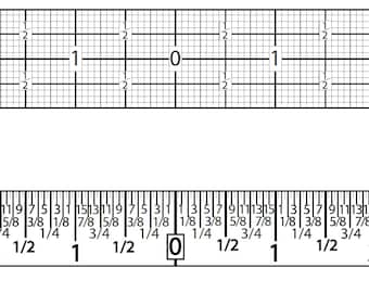 Center-Finding Ruler (4.5" Each Side) | Zero-Center Ruler - Printable PDF for Transparency Film