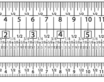Linijka z podziałką połówkową w calach (plik PDF do druku na folii przezroczystej)