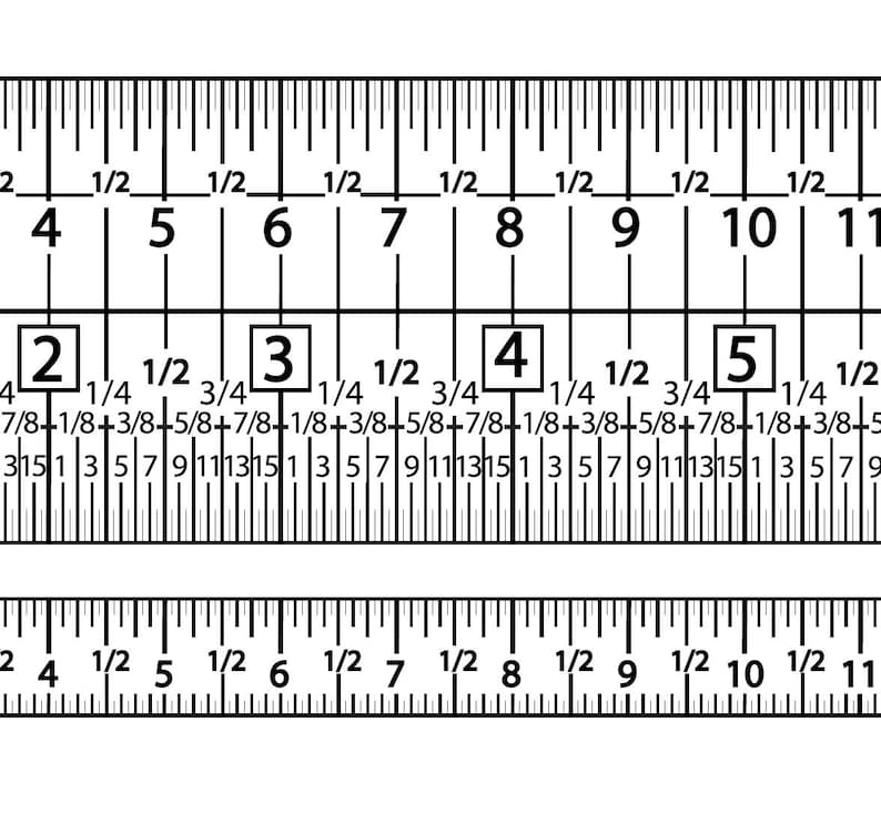 Tiny Half Ruler Half-scale Ruler in Inches (printable PDF for Transparency Film) - Etsy