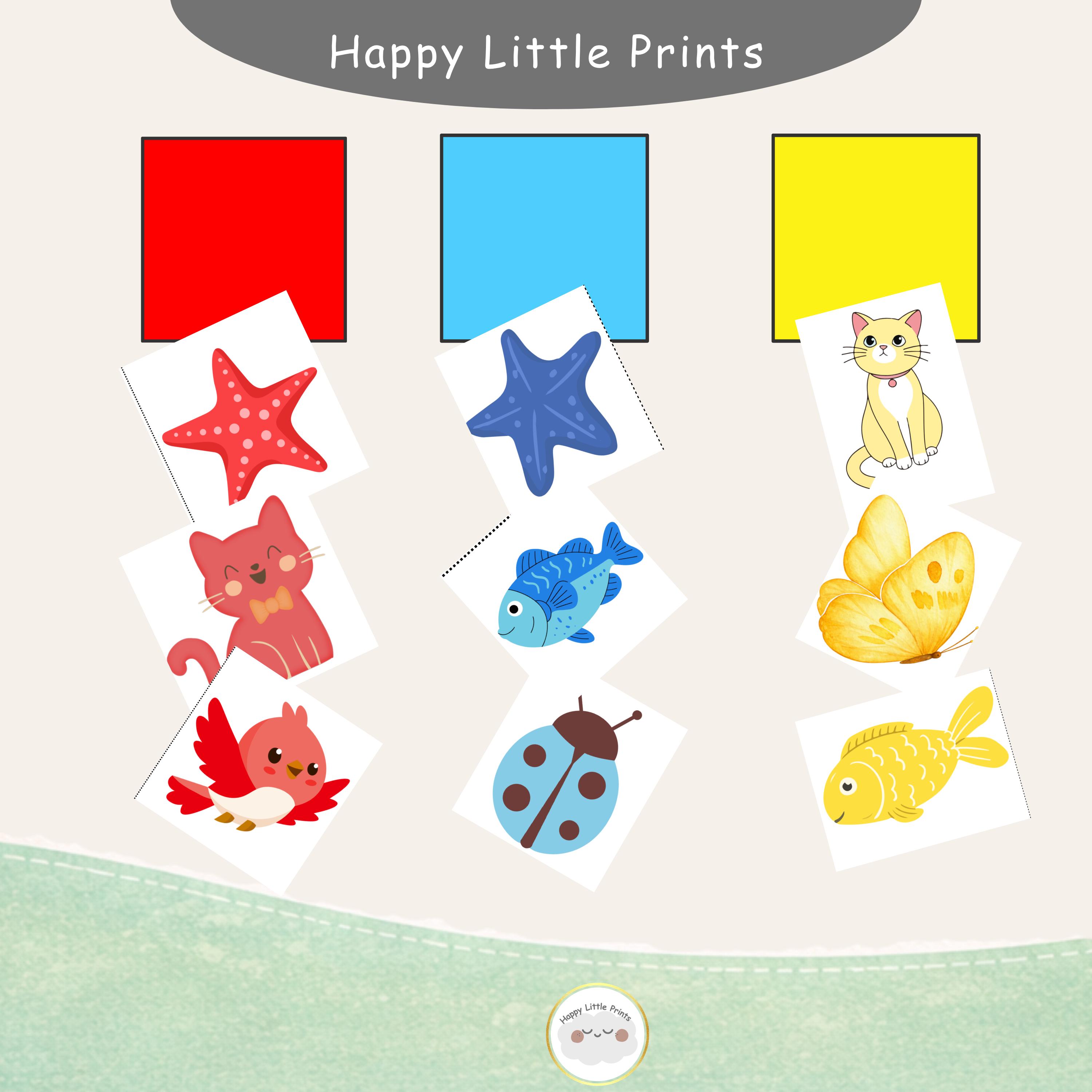 Animal Color Sorting Activity Printable, Montessori Toddler Busy Book ...