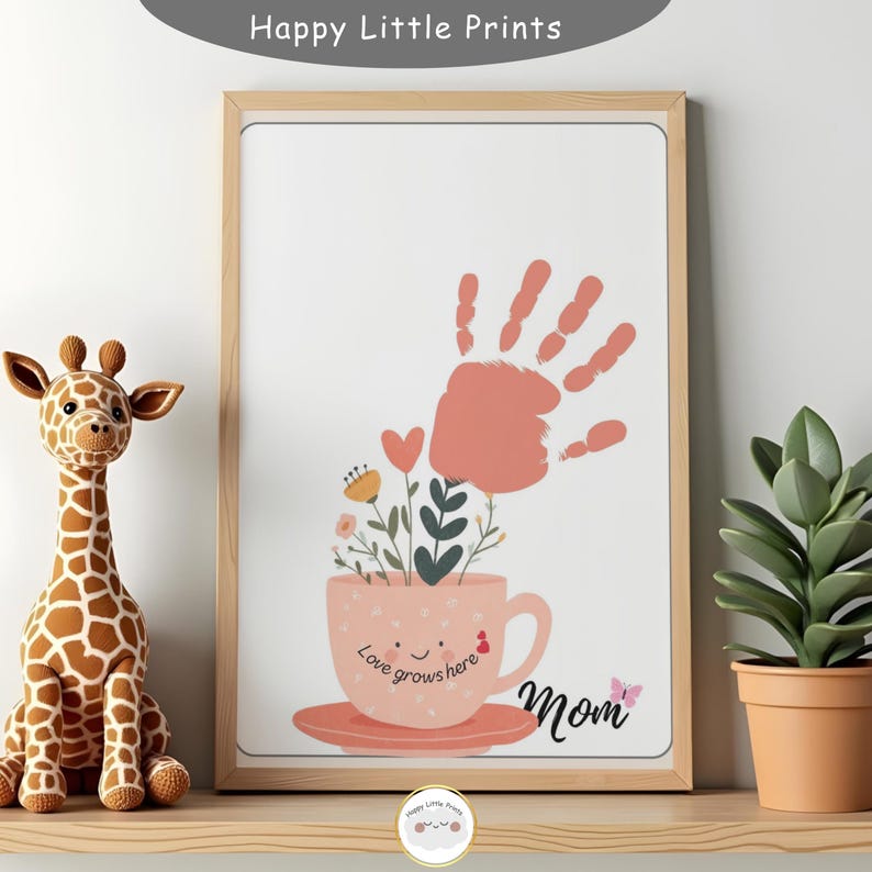 Mother’s Day Handprint Craft Printable | Love Grows Here Card | DIY ...
