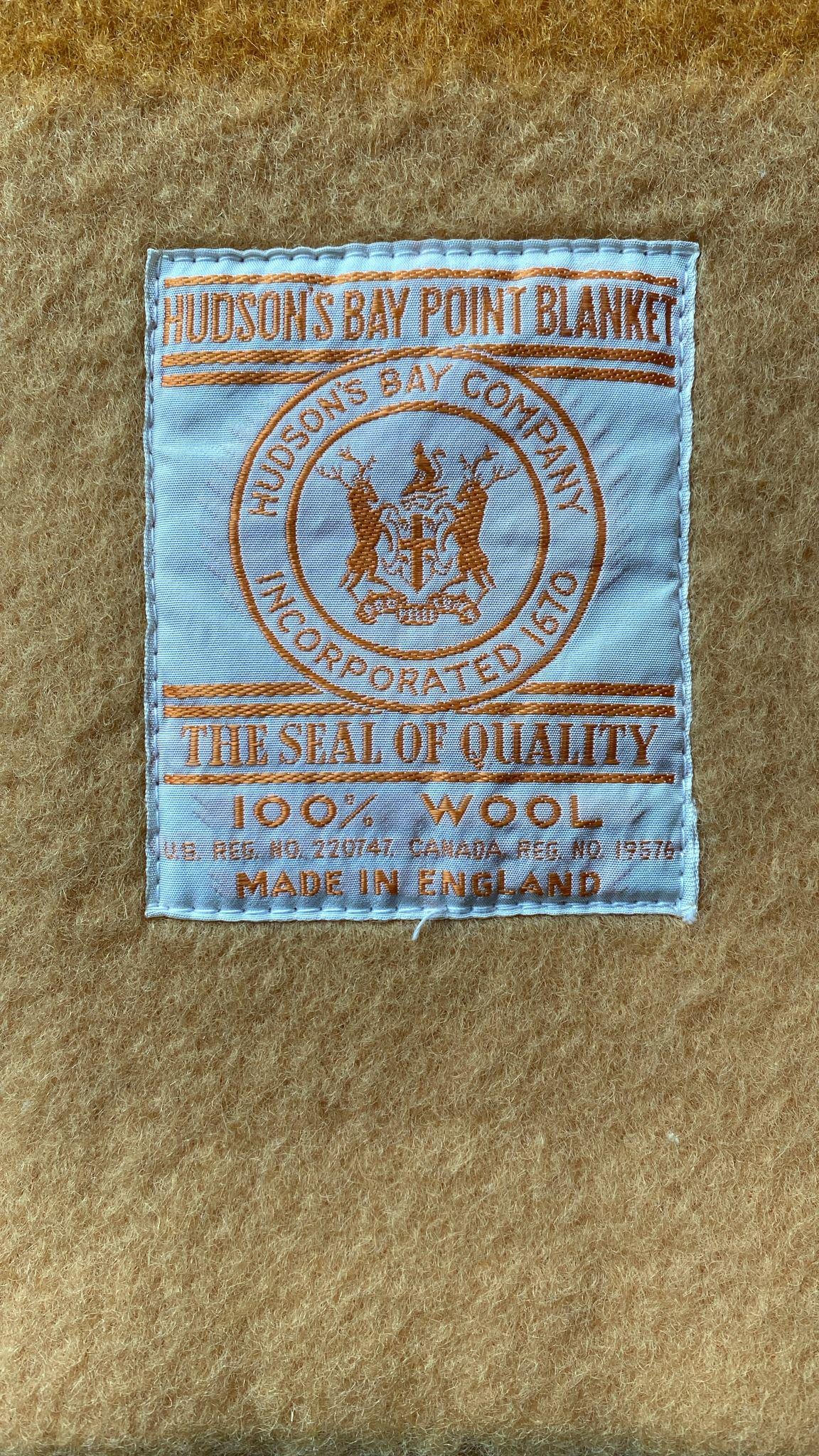 HUDSON'S BAY ウールブランケット Vintage Hudson's Bay 3.5 Point Wool Blanket – Gold, Made in