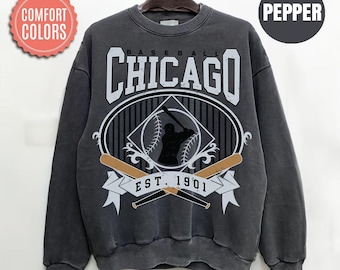 Comfort Colors Chicago Baseball Sweatshirt, Vintage Chicago Baseball Shirt, Game Day Crewneck, Baseball Fan Gift