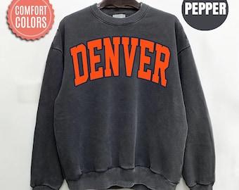 Comfort Colors Denver Football Sweatshirt, Denver Football Sweatshirt, Vintage Style Denver Football Shirt, Denver Football fan Gift