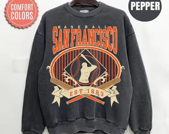 Comfort Colors San Francisco Baseball Sweatshirt, Vintage San Francisco Baseball Shirt, Game Day Crewneck, Baseball Fan Gift