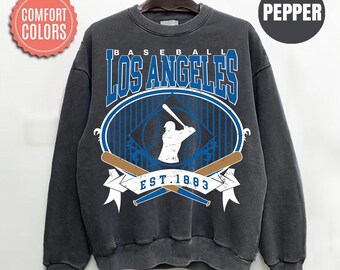 Comfort Colors Los Angeles Baseball Sweatshirt, Vintage Los Angeles Baseball Shirt, Game Day Crewneck, Baseball Fan Gift