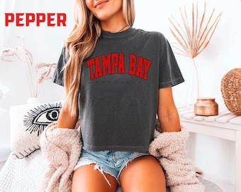 Vintage Tampa Bay Football cropped Tshirt Tampa Bay Shirt Football T-shirt retro Tampa Bay Tee Football Gift Comfort Color Crop Top