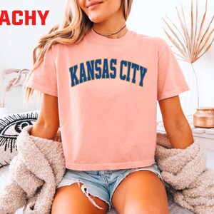 Vintage Kansas City baseball cropped Tshirt Kansas City baseball T-shirt retro Kansas City Tee baseball Gift Comfort Color Crop Top image 7