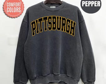 Comfort Colors Pittsburgh Football Sweatshirt, Pittsburgh Football Sweatshirt, Vintage Style Pittsburgh Football Shirt, Football fan Gift
