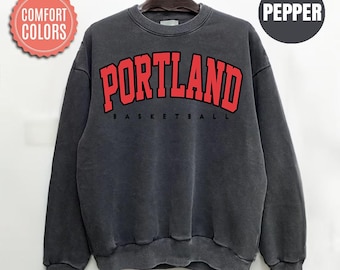Comfort Colors Portland Basketball Sweatshirt, Portland Basketball Sweatshirt, Vintage Style Portland Basketball Shirt, Basketball fan Gift