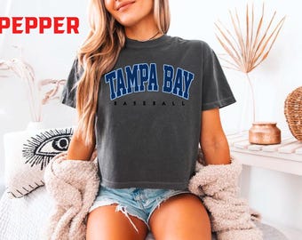 Vintage Tampa Bay baseball cropped Tshirt Tampa Bay baseball T-shirt retro Tampa Bay Tee baseball Gift Comfort Color Crop Top