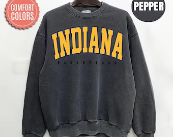 Comfort Colors Indiana Basketball Sweatshirt, Indiana Basketball Sweatshirt, Vintage Style Indiana Basketball Shirt, Basketball fan Gift