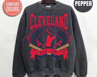 Comfort Colors Cleveland Baseball Sweatshirt, Vintage Cleveland Baseball Shirt, Game Day Crewneck, Baseball Fan Gift