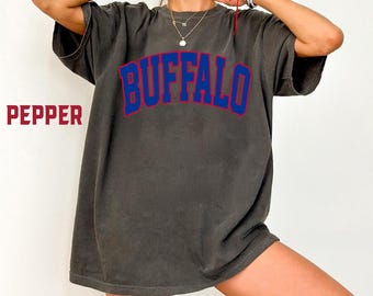 Vintage Buffalo Football Shirt Comfort Colors, Football Buffalo, Buffalo Football Fan Gift, Retro Football Tee, For Women & Men