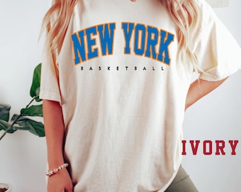 Vintage New York Basketball Shirt Comfort Colors, Basketball New York, New York Basketball Fan Gift, Retro Basketball Tee, For Women & Men