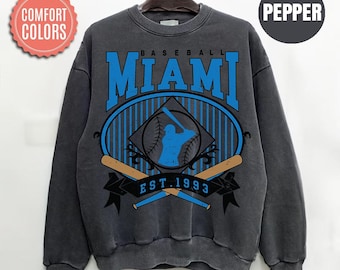 Comfort Colors Miami Baseball Sweatshirt, Vintage Miami Baseball Shirt, Game Day Crewneck, Baseball Fan Gift