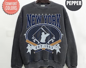 Comfort Colors New York Baseball Sweatshirt, Vintage New York Baseball Shirt, Game Day Crewneck, Baseball Fan Gift