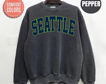 Comfort Colors Seattle Football Sweatshirt, Seattle Football Sweatshirt, Vintage Style Seattle Football Shirt, Seattle Football fan Gift