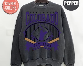 Comfort Colors Colorado Baseball Sweatshirt, Vintage Colorado Baseball Shirt, Game Day Crewneck, Baseball Fan Gift