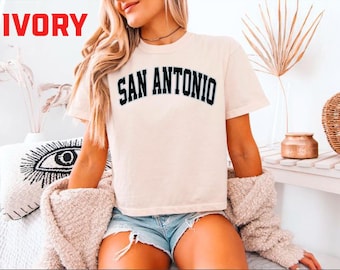 Vintage San Antonio basketball cropped Tshirt San Antonio basketball T-shirt retro San Antonio Tee basketball Gift Comfort Color Crop Top