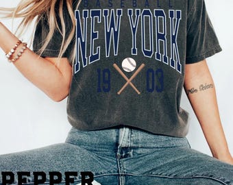 Vintage New York Baseball Shirt Comfort Colors, Baseball New York, New York Baseball Fan Gift, Retro Baseball Tee, For Women & Men