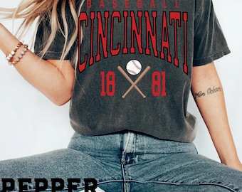 Vintage Cincinnati Baseball Shirt Comfort Colors, Baseball Cincinnati, Cincinnati Baseball Fan Gift, Retro Baseball Tee, For Women & Men