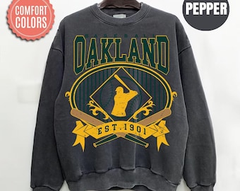 Comfort Colors Oakland Baseball Sweatshirt, Vintage Oakland Baseball Shirt, Game Day Crewneck, Baseball Fan Gift