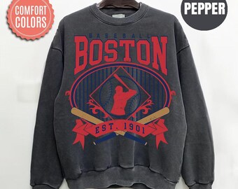 Comfort Colors Boston Baseball Sweatshirt, Vintage Boston Baseball Shirt, Game Day Crewneck, Baseball Fan Gift