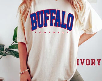 Vintage Buffalo Football Shirt Comfort Colors, Football Buffalo, Buffalo Football Fan Gift, Retro Football Tee, For Women & Men