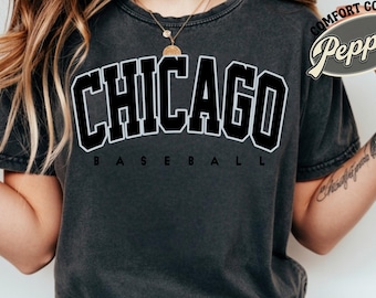 Vintage Chicago Baseball Shirt Comfort Colors, Baseball Chicago, Chicago Baseball Fan Gift, Retro Baseball Tee, For Women & Men