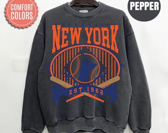 Comfort Colors New York Baseball Sweatshirt, Vintage New York Baseball Shirt, Game Day Crewneck, Baseball Fan Gift