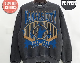 Comfort Colors Kansas City Baseball Sweatshirt, Vintage Kansas City Baseball Shirt, Game Day Crewneck, Baseball Fan Gift