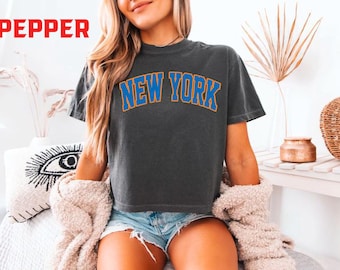 T-shirt court de basket-ball New York vintage Chemise New York T-shirt de basket-ball T-shirt rétro New York de basket-ball cadeau de basket-ball couleur confort haut court
