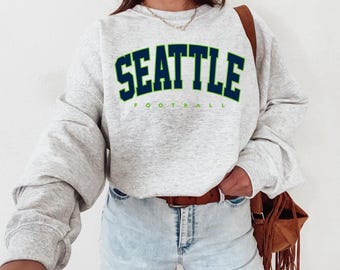 Seattle Football Sweatshirt, Seattle Football Tshirt, Vintage Style Seattle Football Sweater, Seattle Football Fan Gift