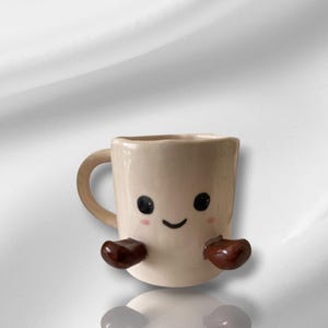 Handmade Ceramic Smiley Face Mug: Unique Pottery Coffee Cup