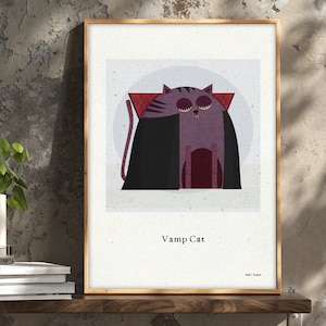Vampire Cat Art Print A3