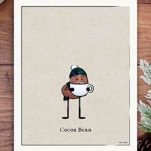 Chili Bean, Bean Drawing Art, Food Art, Coffee Shop Art- Digital Print