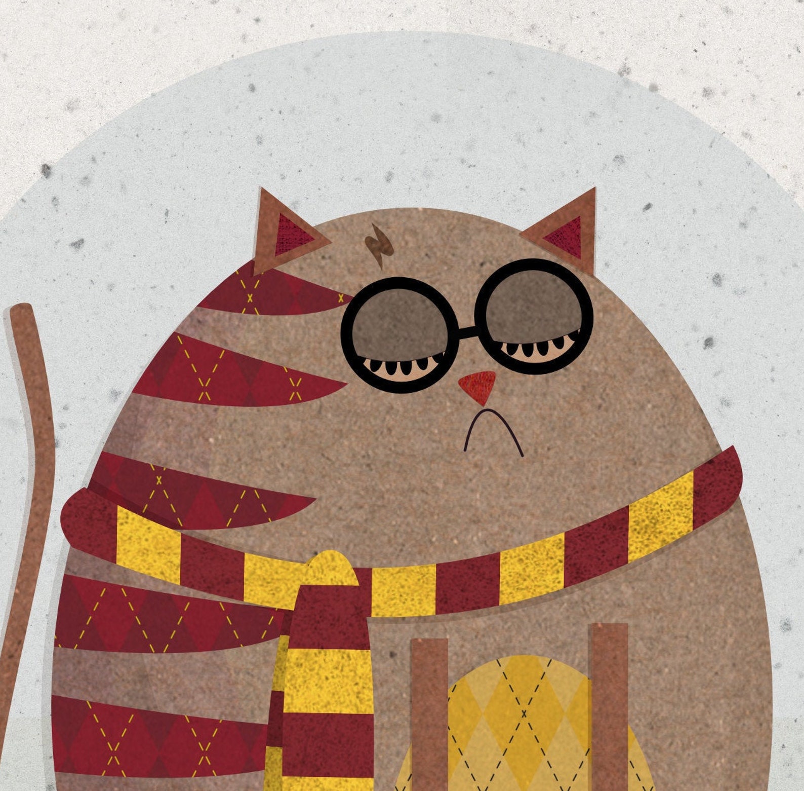 Potter Cat Harry Potter Cat Printable Art Illustration Etsy