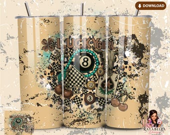 Adesivo per bicchiere Lucky Girl Western Cowgirl PNG (Download digitale)