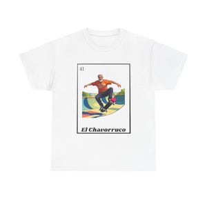 Chavorruco, Skateboarder Tee, Cool Graphic Tee, Unisex Heavy Cotton Shirt, Retro Skate Style, Perfect for Skaters and Streetwear Lovers