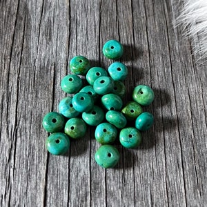 Green Turquoise Rondelle Beads for jewelry making ~ 6.5x4mm